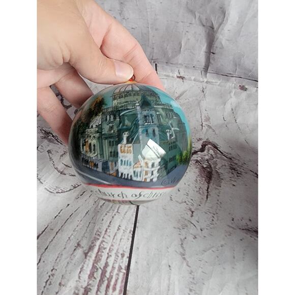 Reverse Hand Painted Christmas Ornament The Mother Church First Church of Christ - Picture 2 of 5